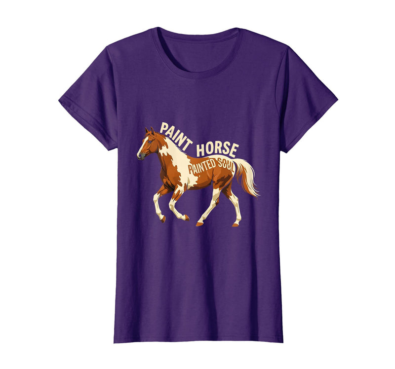 Mademark Paint Horse Painted Soul Equestrian Design T-Shirt - Purple