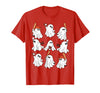 Boo Ghost Halloween Baseball Happy Halloween Baseball Lover T-Shirt - Red