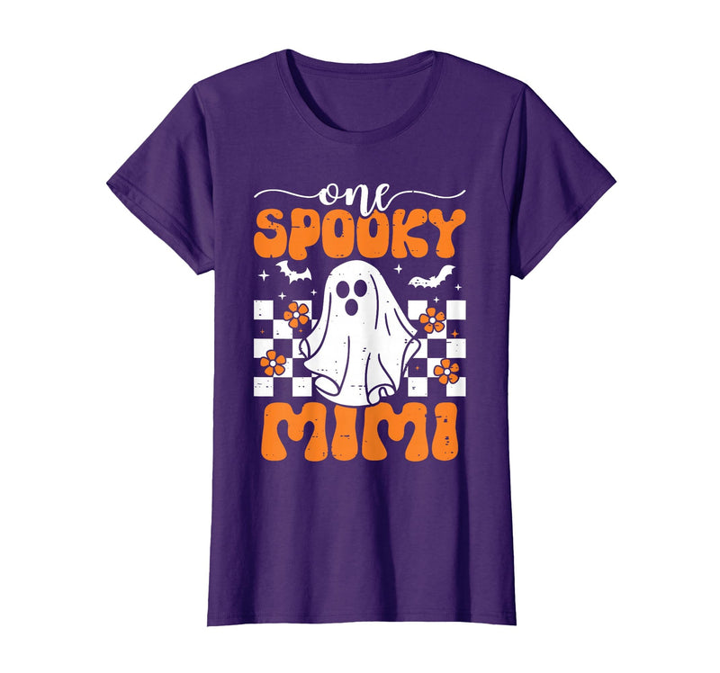 One Spooky Mimi Halloween Family Matching One Spooky Mimi Matching Family Halloween Costumes T-Shirt - Purple