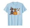 Funny Retro Australian Cattle Dog Halloween Witch Spooky Ghost Blue Heeler Pumpkin Halloween Dog Lover T-Shirt - Baby Blue