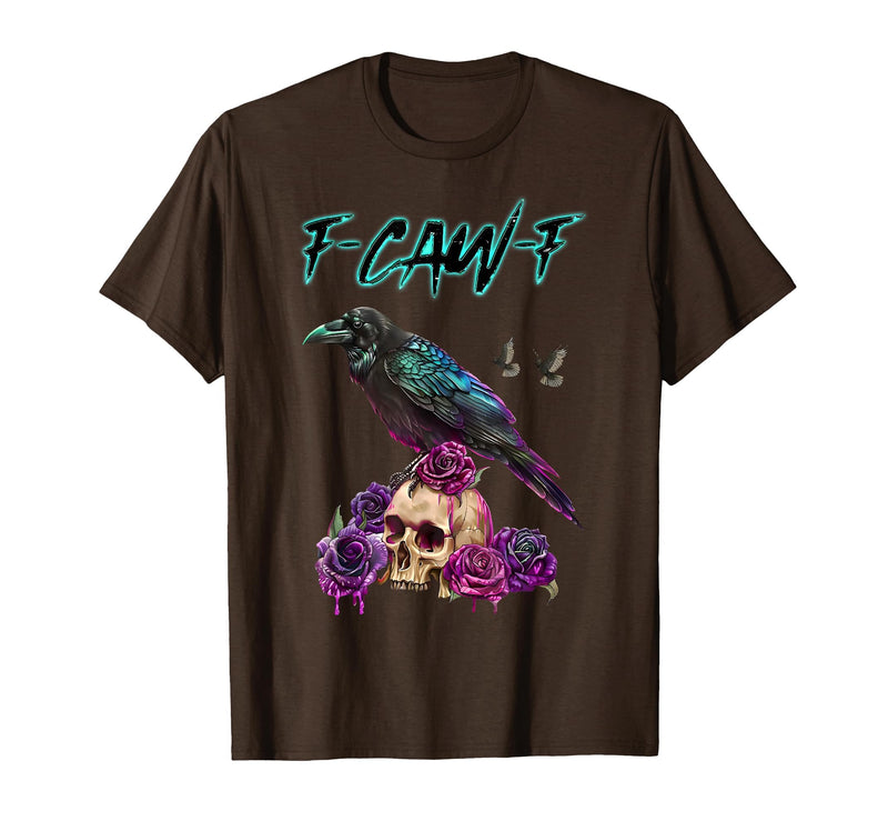 F-Caw-F Funny Raven Black Crow Spooky Season Retro F-Caw-F Funny Raven Black Crow Spooky Season Halloween Retro T-Shirt -