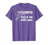 Gun Lover Cool Man Tee Piece Be with You 2nd Amendment Gun Lover Cool Man T-Shirt - Purple Heather