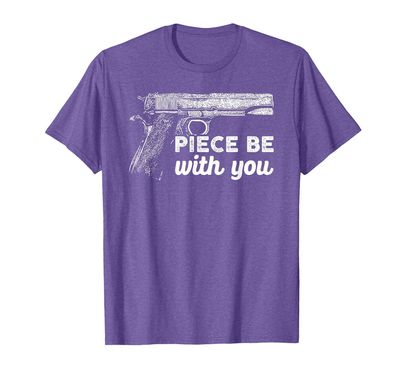 Gun Lover Cool Man Tee Piece Be with You 2nd Amendment Gun Lover Cool Man T-Shirt - Purple Heather
