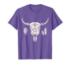 Buffalo Animals Gift Idea Bison Buffalo Skull Animal Design T-Shirt - Purple Heather