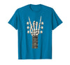 Rock and Wear Gifts Men Women Kids Skeleton Guitar Hand Rock On Guitarist Rock Band Music T-Shirt - Sapphire Blue