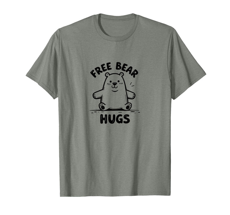 Mademark Free Bear Hugs: Cute Cartoon Animal Lover Gift T-Shirt - Olive Heather