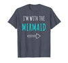 Mermaid Shirt Funny Easy Halloween Shirt Funny Mermaid Halloween Parents or Couples Costume T-Shirt - Heather Blue