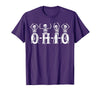 Funny O-H-I-O State Skeleton Halloween Funny O-H-I-O State Skeleton Ohio Halloween Vintage Vibe Fun T-Shirt - Purple