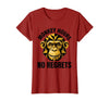 Mademark Monkey Hours No Regrets Funny Primate Design T-Shirt - Women - Cranberry Red