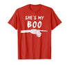 Miftees Matching Halloween Tees She's My Boo Matching Halloween Costume She's My Boo T-Shirt - Red