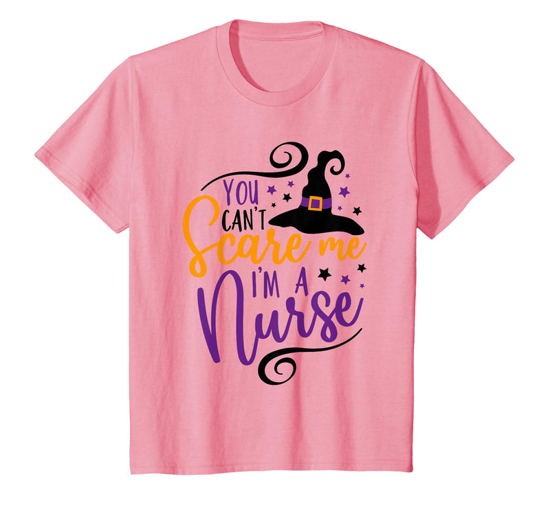 Spooky Nurse Halloween Tees You Can't Scare Me I'm a Nurse Funny Halloween Nurse T-Shirt - Pink
