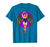 Classic Vintage Pin-Up Sexy Girl by YUX Sexy Succubus Monster Halloween Hand Heart Pin-Up Girl Devil T-Shirt - Sapphire Blue