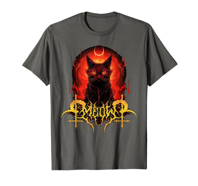 Satanic Cat Satan Devil Cat Meow Black Metal Meow Satanic Cat Black Metal Design T-Shirt