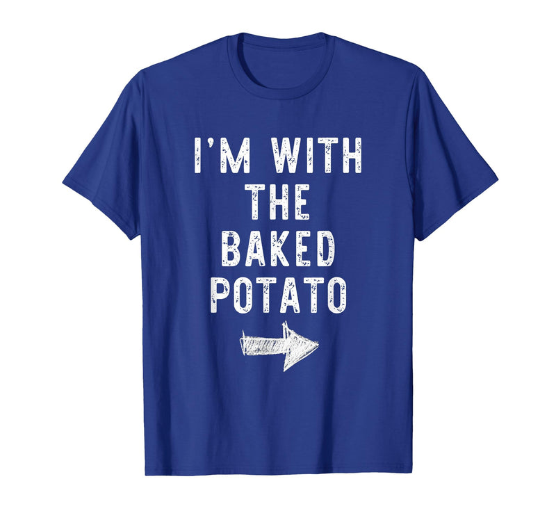Im With The Baked Potato Halloween Costume I’m with The Baked Potato Funny Halloween Couple Costume T-Shirt - Royal Blue