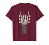 Rock and Wear Gifts Men Women Kids Skeleton Guitar Hand Rock On Guitarist Rock Band Music T-Shirt - Burgundy