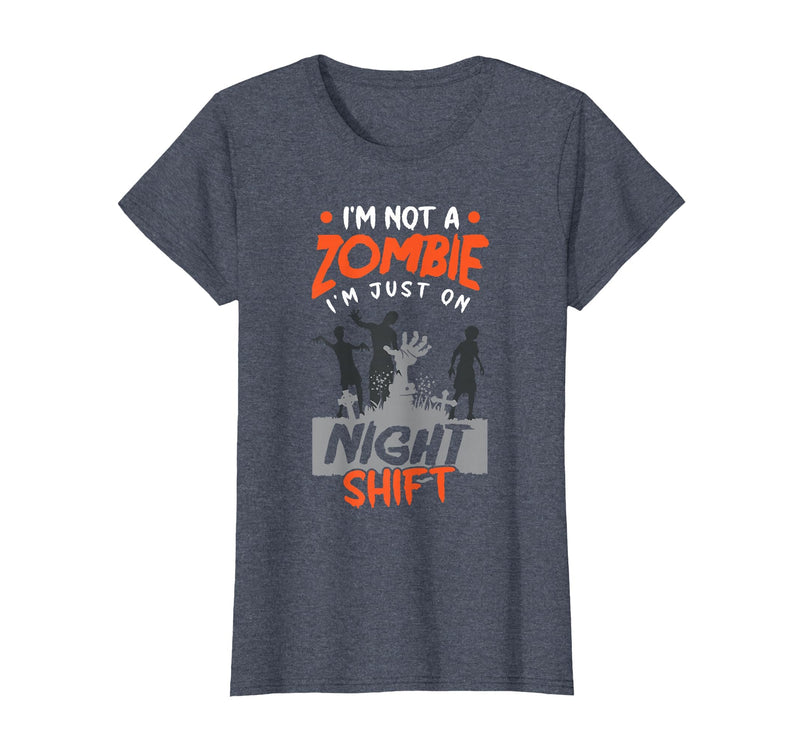 The Shift Worker - Night Shift Worker Design Night Shift Worker Halloween Funny Pun T-Shirt - Heather Blue