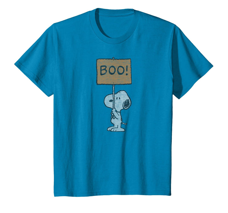 Peanuts Halloween Snoopy Boo Sign T-Shirt - Sapphire Blue