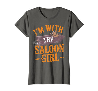 Vintage Saloon Girl Easy Halloween Costumes Women I'm with The Saloon Girl Matching Halloween Costume for Men T-Shirt