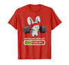 Bunny Gym Rabbit Weights Installing Muscles T-Shirt in Red
