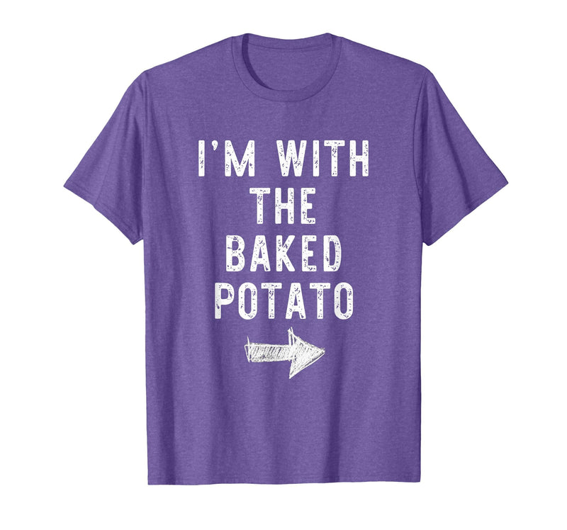 Im With The Baked Potato Halloween Costume I’m with The Baked Potato Funny Halloween Couple Costume T-Shirt - Purple Heather