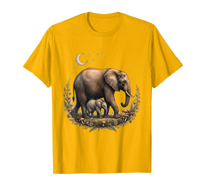 Mademark Elephant Mother and Calf Walking Together T-Shirt - Men