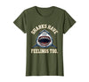 Mademark Sharks Have Feelings Too Funny Ocean Design T-Shirt - Olive Green