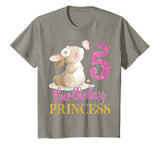 Kids 5th Birthday Rabbit Princess Girl Bunny 5 Years Old T-Shirt in Slate Grey