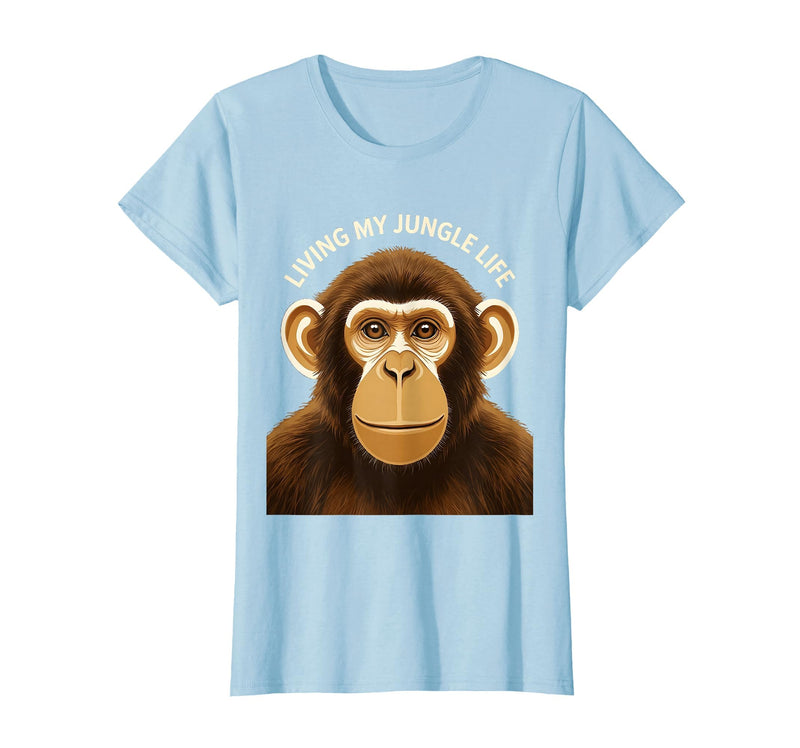 Mademark Living My Jungle Life Monkey Design T-Shirt - Women - Baby Blue