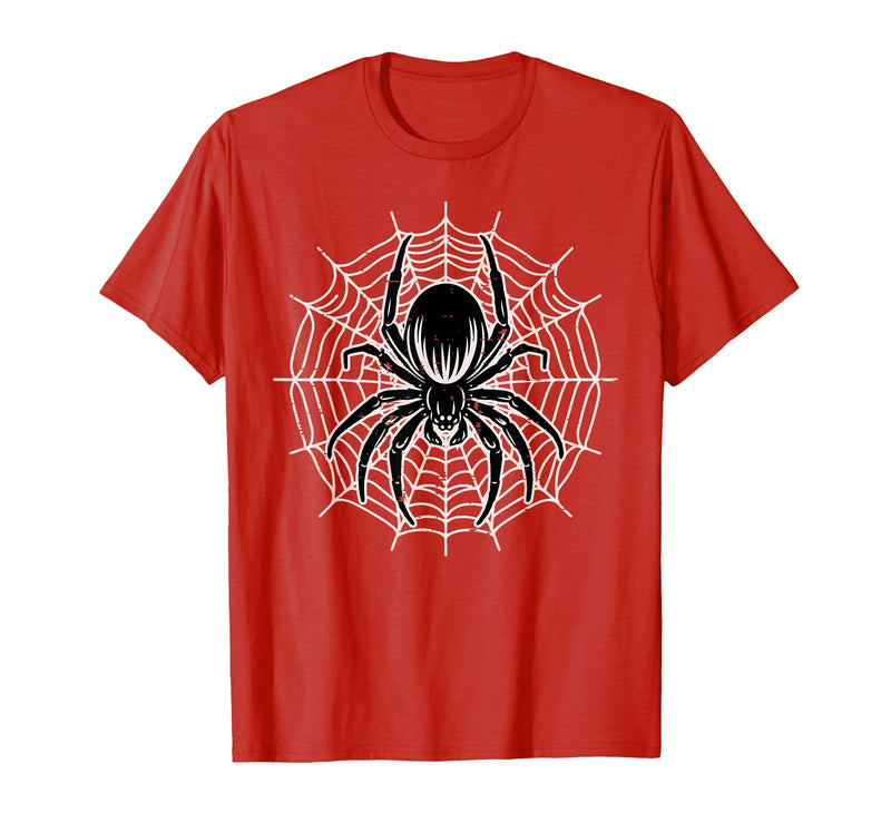 Halloween Shirts For Women Men Kids Boys Girls Halloween Spider with Web Vintage Costume Men Boys Kid Women T-Shirt - Red