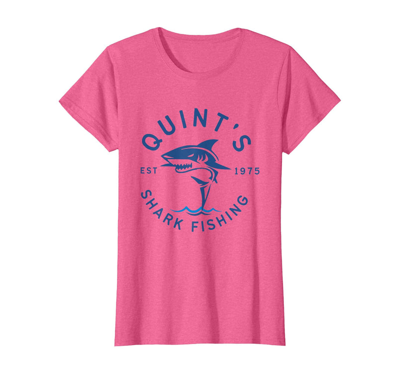 Funny Quints Shark Fishing Vintage Quint's Shark Fishing 1975 Retro T-Shirt - Pink Heather