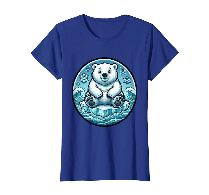 Mademark Polar Bear Lone Ice Floe Arctic Drift Design T-Shirt - Royal Blue