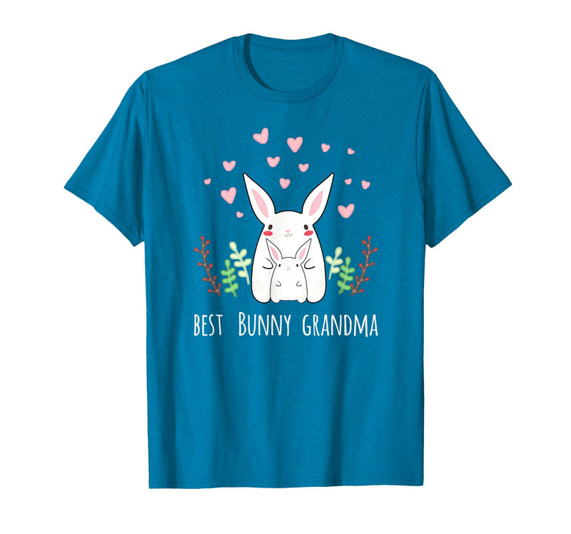 Cute Bunny Grandma Rabbit Grandmother T-Shirt in Sapphire Blue