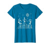 Sollomio Skeletons Dancing at The Club with a Disco Ball Halloween T-Shirt - Sapphire Blue