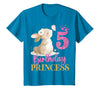 Kids 5th Birthday Rabbit Princess Girl Bunny 5 Years Old T-Shirt in Sapphire Blue