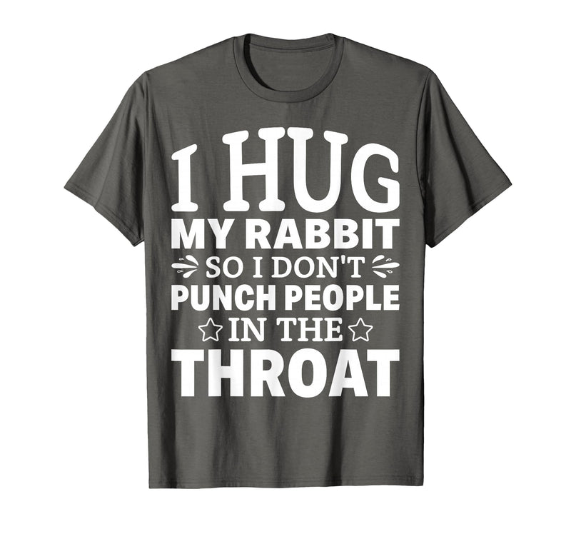 I Hug My Rabbit I Easter Bunny Design Lionhead Rabbit T-Shirt in Asphalt Grey