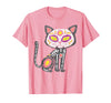 Halloween Cat Shirts For Women Men Kids Owner Sugar Skull Cat Dia De Muertos Day of Dead Halloween Mexican T-Shirt - Pink