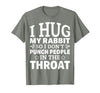 I Hug My Rabbit I Easter Bunny Design Lionhead Rabbit T-Shirt in Olive Heather