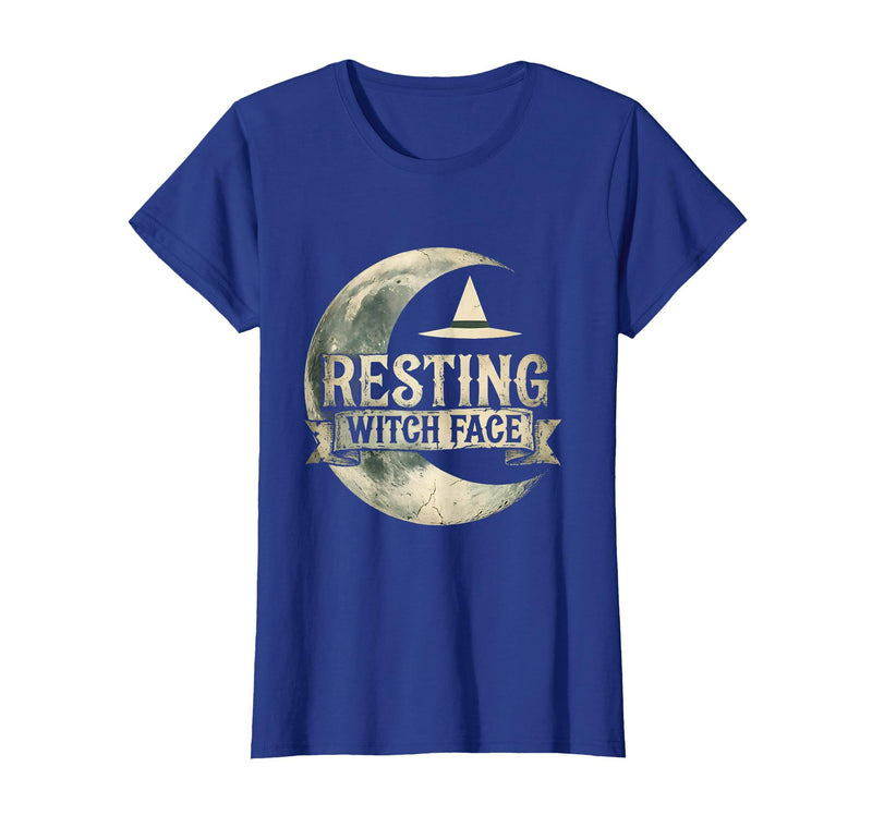 Mademark Resting Witch Face Halloween Design T-Shirt - Royal Blue