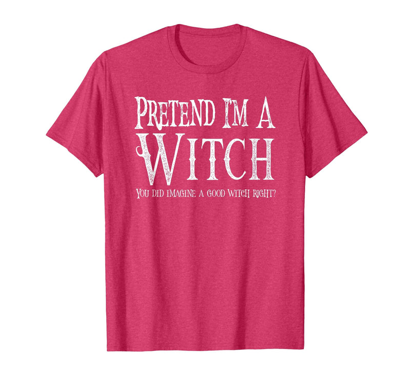 Fun and Easy Halloween Costume T-Shirts Funny Pretend I'm A Witch Halloween Joke T-Shirt - Red Heather