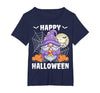 Gnome Halloween Gifts Co. Happy Halloween Spooky Ghost Witches Candy Corn Gnomes T-Shirt - Navy Blue