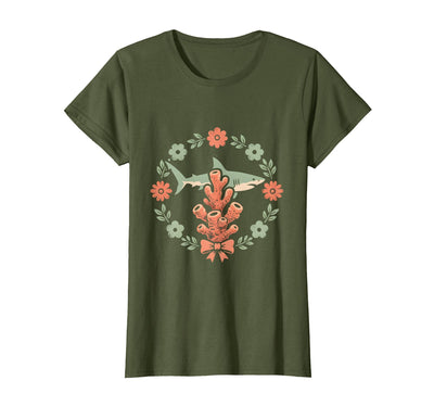 Hammerhead Shark Coral Pinnacle Hawaiian Design T-Shirt