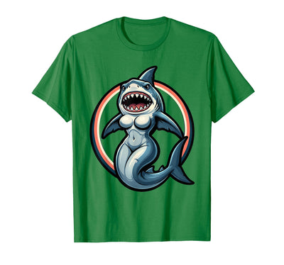 Mermaid Great White Shark Fusion Graphic T-Shirt