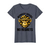 Mademark Monkey Hours No Regrets Funny Primate Design T-Shirt - Women - Heather Blue