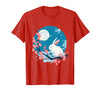 Bunny Rabbit Amidst Blossoms: Spring's Gentle Whisper T-Shirt in Red