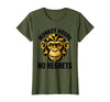 Mademark Monkey Hours No Regrets Funny Primate Design T-Shirt - Women - Olive Green