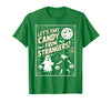 Classic Cool Candy Halloween Apparel Let's Take Candy from Strangers Retro Halloween T-Shirt - Kelly Green