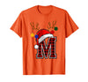 Christmas Buffalo Plaid Alphabet Tees Letter M Name Initial Buffalo Plaid Alphabet Monogram T-Shirt - Orange