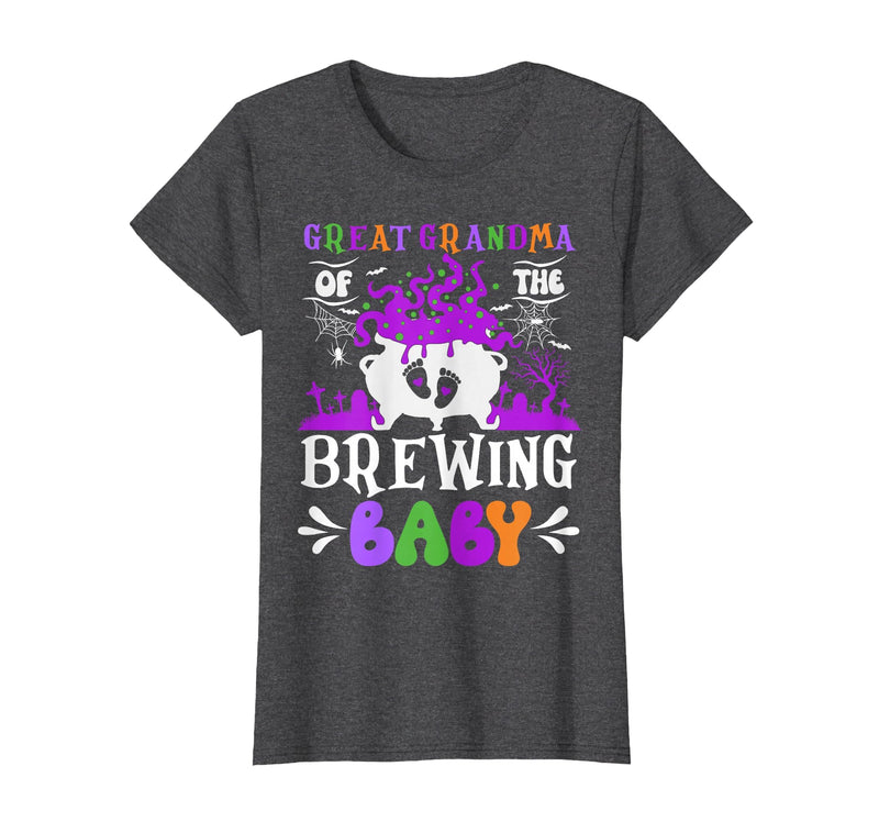 Brewing Baby Family Matching Halloween Costumes Great Grandma of The Brewing Baby Grandma to Be Halloween T-Shirt - Dark