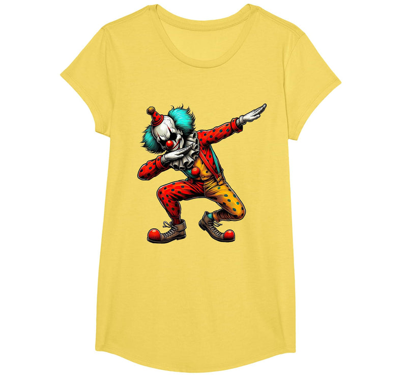 Creepy Halloween Dabbing Dab Dance Dabbing Creepy Clown Scary Halloween Dab Dance T-Shirt - Lemon Yellow