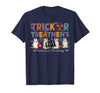 Radiation Oncology Therapist Halloween Costume Trick Or Treatment Radiation Oncology Halloween Rad Therapy T-Shirt - Navy